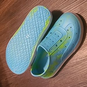 Lily & Dan Blue Green Tie Die Water Shoes Size 11 / 12 Boys or Girls